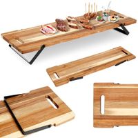 Deska do Serwowania Taca Patera Drewniana na Nóżkach Przekąski Wędliny Sery