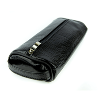 077 Piórnik płaski- croc. czarny KEMER