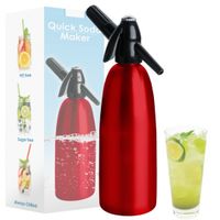 SYFON SATURATOR DO WODY SODOWEJ SODASIPHON 1L CZERWONY + NABOJE CO2 25 SZT.