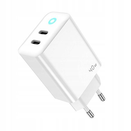 JELLICO ładowarka sieciowa EU19 GaN PD 40W 2xUSB-C Biały + Kabel 2x USB - C na Arena.pl