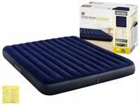 Duży Materac Dmuchany Welurowy Dwuosobowy Łóżko 183x203x25 Intex 64755