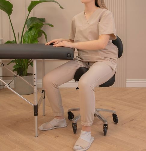 Taboret Krzesło Stołek Kosmetyczny Rodeo Oparciem Siodło Hoker Czarny na Arena.pl