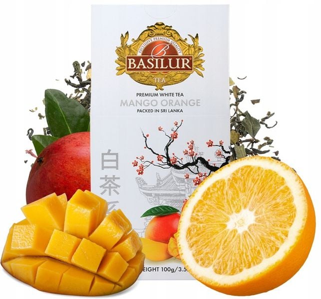 Basilur MANGO ORANGE biała herbata liściasta POMARAŃCZA - 100g zdjęcie 1