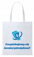 Torba Biała Eco Shopper Dla Bankiera Prezent Z Nadrukiem Ze Zdjęciem