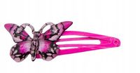 Dziewczęca spinka różowy motylek na zatrzask klik 6,5cm