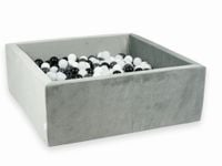 Suchy basen z piłeczkami 600 sztuk 110x110x40 Velvet szary (białe, grafitowe, czarne, białe sweterkowe)