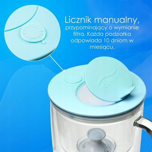 Szklany Dzbanek Filtrujący Aqualogis Etiuda 2.9L Biały + Wkład Pure+ na Arena.pl