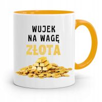 Kubek Żółty Prezent Dla Wujka Wujek Na Wage Złota Z Nadrukiem Ze Zdjęciem