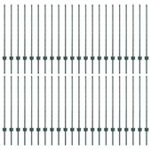 Słupki ogrodzeniowe 44 pcs Zielony 140 cm Stal
