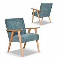 Fotel w stylu PRL retro vintage SOLER Family Meble miętowy sztruks Anafi