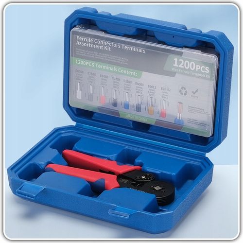 ZACISKARKA TULEJEK KONEKTORÓW PRASKA KOŃCÓWEK KABLI + 1200 SZT WALIZKA na Arena.pl