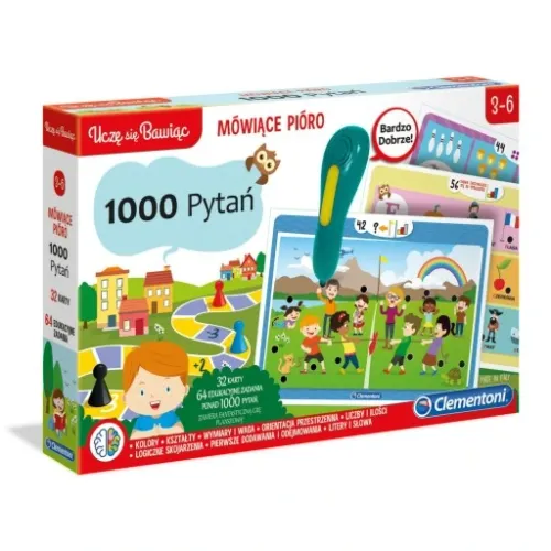 CLEMENTONI MÓWIĄCE PIÓRO ŚWIECI 1000 PYTAŃ + GRA na Arena.pl