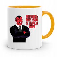 Kubek Żółty Dla Dziewczyny Nie Śpi Z Byle Kim Z Nadrukiem Ze Zdjęciem