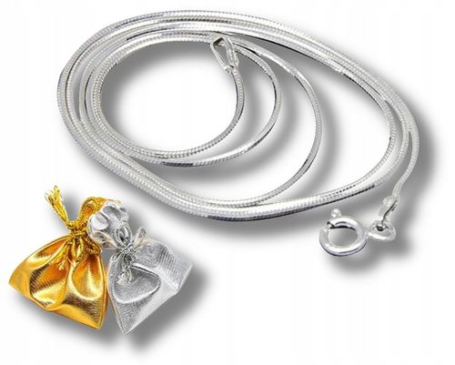 Srebrny Łańcuszek Srebro 925 Mocna Żmijka Żyłka Linka 45 cm Woreczek na Arena.pl