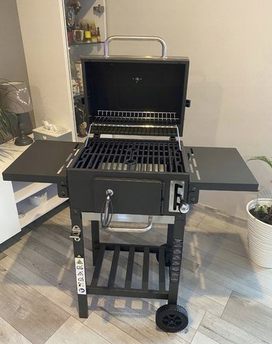 MOCNY GRILL WĘGLOWY OGRODOWY DWA RUSZTY POPIELNIK TERMOMETR DWIE PÓŁKI XXL na Arena.pl