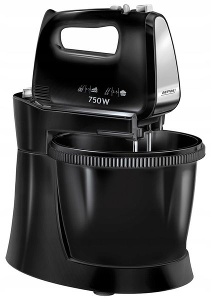 Mikser ręczny 2 misy obrotowe zestaw czarny MPM MMR-22Z/C 750W zdjęcie 13