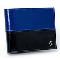 Skórzany portfel poziomy dwukolorowy składany