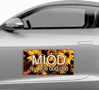 MAGNES na samochód auto reklamowy MATA MAGNETYCZNA 30x60 cm MIÓD
