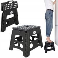 Taboret składany stołek podnóżek antypoślizgowy czarny Easyform 32cm