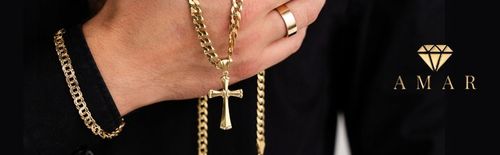 ZŁOTY PEŁNY ŁAŃCUSZEK MĘSKI GARIBALDI Z KRZYŻYKIEM PR 925 585 GRAWER GRATIS na Arena.pl