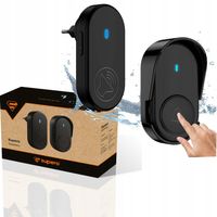 Dzwonek bezprzewodowy z daszkiem, wodoodporny, zewnętrzny, do drzwi,