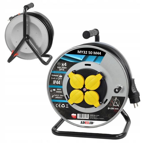 POLSKI PRZEDŁUŻACZ BĘBNOWY NA BĘBNIE ZWIJAK METALOWY 50M 3x2,5 H05VV-F OWY na Arena.pl