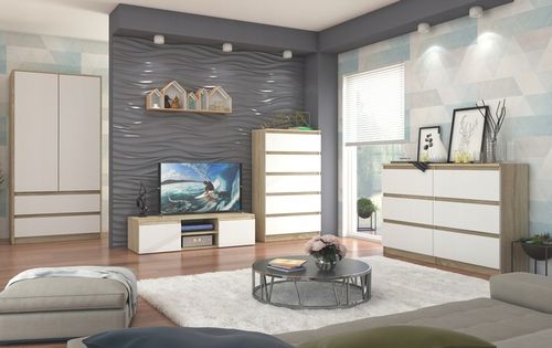 Szafa garderoba 90cm 2drzwi 2szuflad antracyt mix artisan B-9TIP na Arena.pl