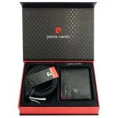 zestaw męski skórzany portfel pasek pierre cardin