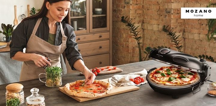 PIEC DO PIZZY KAMIENNY 420°C MOZANO 2 ŁOPATKI 1200W FORMA NOŻYK + PRZEPISY zdjęcie 13