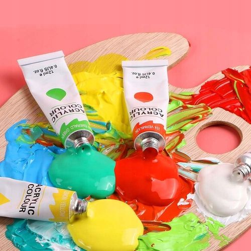 FARBY AKRYLOWE DUŻY ZESTAW FARB AKRYLOWYCH 24x12ml FARBA AKRYLOWA na Arena.pl