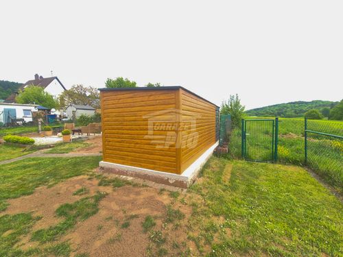 Schowek - Domek Ogrodowy 4x2m + wiata 1,5m drzwi 2x okno GP614 na Arena.pl