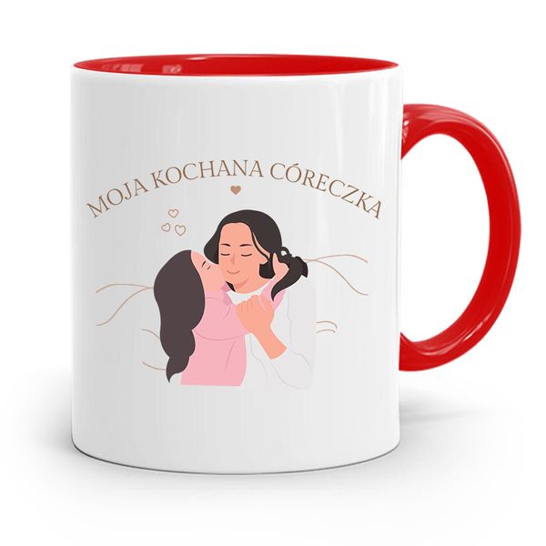 Kubek Czerwony Prezent Dla Córki Kochana Córeczka Z Nadrukiem Ze Zdjęciem zdjęcie 1