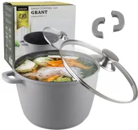 GARNEK GRANITOWY GĘSIARKA INDUKCJA GAZ DUŻY 6,2L POKRYWA