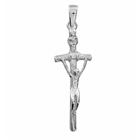 SREBRNY KRZYŻYK PAPIESKI Z UKRZYŻOWANYM JEZUSEM SREBRO PRÓBY 925