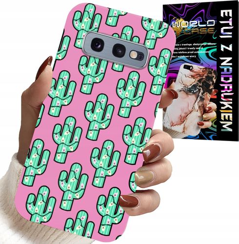 ETUI DO SAMSUNG GALAXY S10E - KAKTUSY, KAKTUS NA RÓŻOWYM TLE + FOLIA na Arena.pl