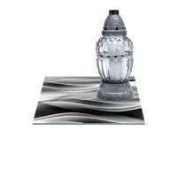 SZKLANA PODSTAWKA POD ZNICZE Z DEDYKACJĄ 35x35cm Jedwab 242g