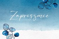 Zaproszenia uniwersalne - niebieskie kwiaty 10szt