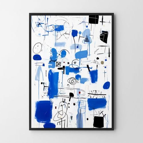 Plakat niebieski biały obraz 40x50 cm na Arena.pl