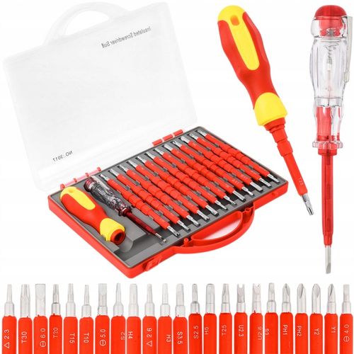 ZESTAW WKRĘTAKÓW ŚRUBOKRĘTY IZOLOWANE 25 ROZMIARÓW + WALIZKA DLA na Arena.pl