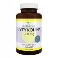 MEDVERITA CYTYKOLINA 250 mg 120 kaps PAMIĘĆ I KONCENTRACJA METABOLIZM