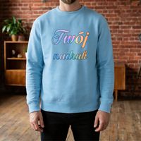 Bluza crewneck błękitna z Twoim nadrukiem XXL