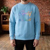 Bluza crewneck błękitna z Twoim nadrukiem S