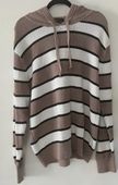 Club Monaco Women's Long Sleeve Striped Cotton Hoodie M