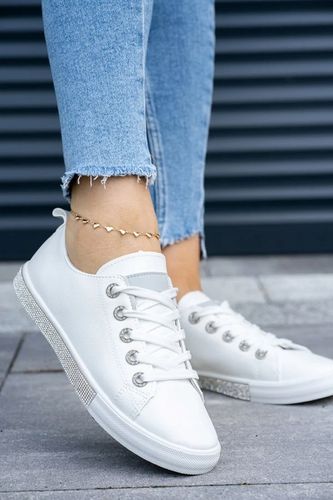 Biało szare trampki damskie skórzane Queen 39 na Arena.pl