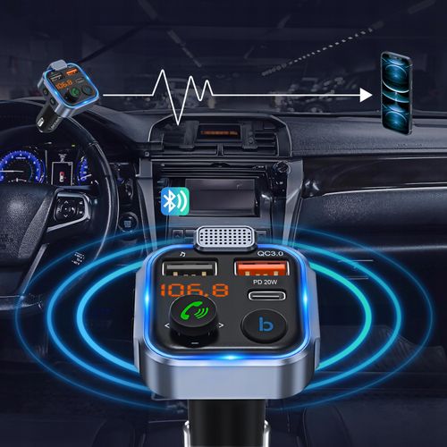 TRANSMITER BLUETOOTH SAMOCHODOWY FM 3x USB ADAPTER SZYBKA ŁADOWARKA MP3 na Arena.pl