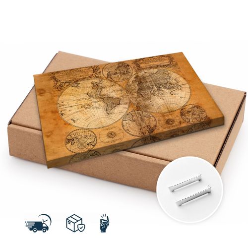 Obraz na Płótnie Stara Mapa Świata Vintage Do Salonu Biura 70cm x 50cm na Arena.pl