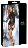 cottelli bondage body m czarne z kajdankami i matowym wykończeniem