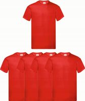 KOSZULKI MĘSKIE bawełniane ROZMIAR S 5 SZTUK CZERWONE