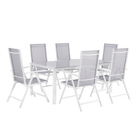 Zestaw ogrodowy stół i 6 krzeseł szary CATANIA