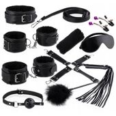 Zestaw BDSM Kajdanki Pasy Obroża smycz Pejcz